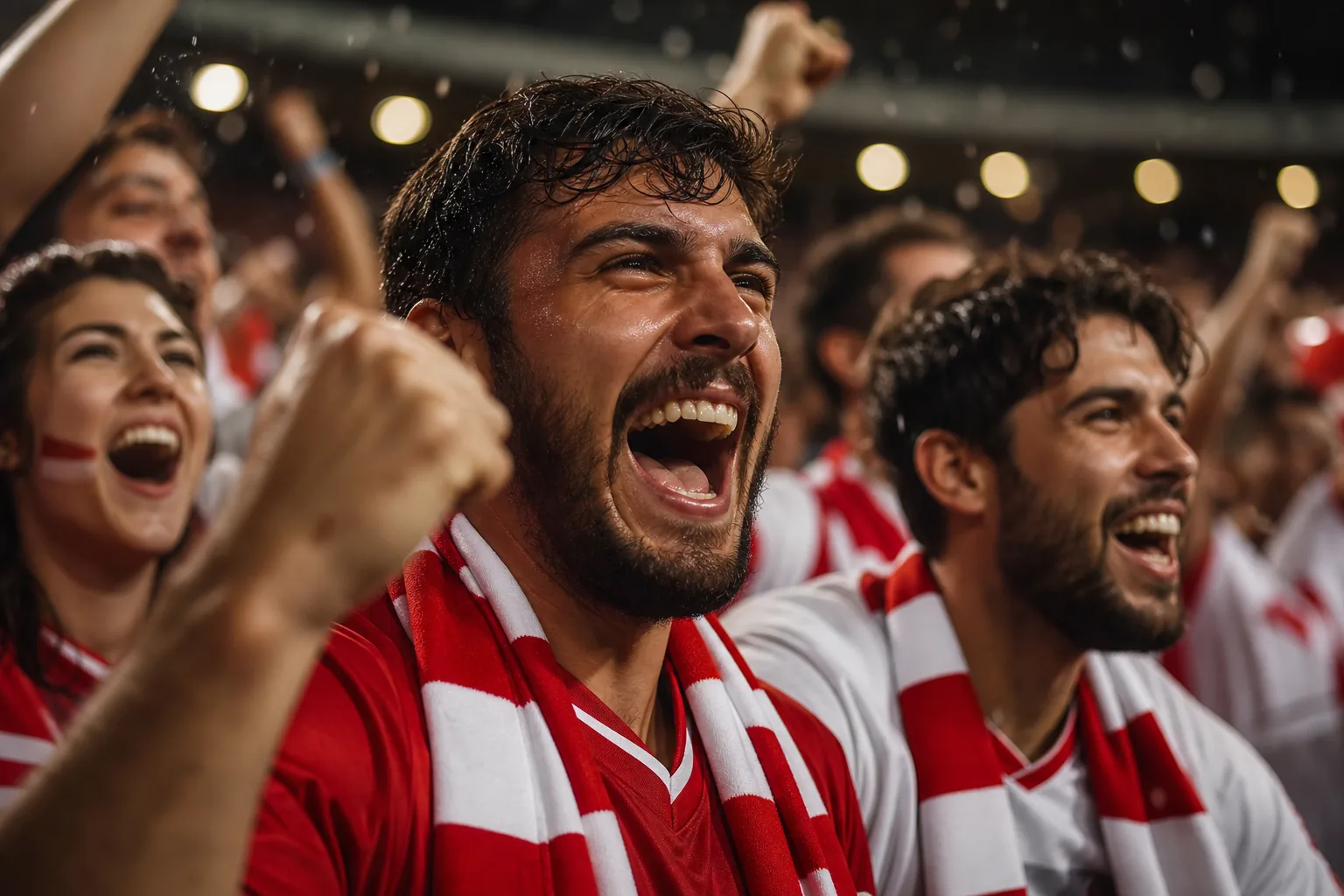 Football fans celebrating